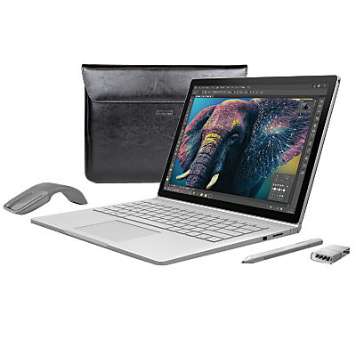 Microsoft Surface Book, Intel Core i5, 8GB RAM, 256GB with Arc Touch Mouse, Surface Pen Tip Kit and Maroo Marbled Leather Sleeve